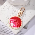 Porte-clés bohème irrégulier en émail marbré rouge et rose avec alliage doré brillant - Rouge Blanc Irrégulier