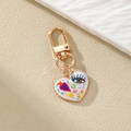 Portachiavi colorato a forma di cuore con motivi malocchio su vassoio di ceramica - Stile Graffiti Faccina Sorridente Occhio (8#)