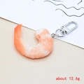 Close-up of realistic resin shrimp sushi keychain with a metal lobster clasp weight 12.6g - Shrimp