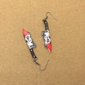 Gothic skull and bloody knife acrylic drop earrings for Halloween costume jewelry style - 1# Face Dagger (D339E)