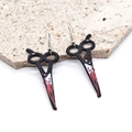Gothic acrylic bloody scissors drop earrings for Halloween novelty jewelry accessory - Scissors