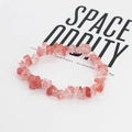 Bohemian style stretch bracelet made of irregular translucent pink natural crushed stones - Transparent Pink Stones