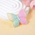 Gradient glitter bow decoration with white pearls for DIY hair accessories and clothing - Mint Green Pink Gradient Style (#2)