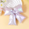 Purple iridescent fabric 3D bow accessory with metallic finish for DIY hair and fashion - Iridescent Purple