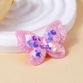 Rosa Glitzer-Schmetterlingsaufnäher für DIY-Haarschmuck mit bunten irisierenden Pailletten - Holografisches Rosa-Lila