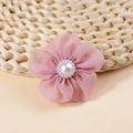 Flor de gasa rosa con perlas para accesorios de pelo DIY y adornos de ropa creativos - Rosa Claro (#2)