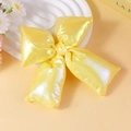 3D metallic bright yellow padded bow accessory for DIY hair clips and fashion decor - Bright Yellow Iridescent