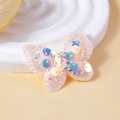 Roséweißer Glitzer-Schmetterling-Haarschmuck mit schillernden Pailletten für DIY-Handwerk - Irisierendes Weiß
