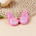Pink sequin angel wing DIY patch for children hair accessories and clothing decor - Deep Pink