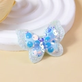 Blue and silver sequined butterfly patch accessory for DIY hair clips and clothing decor - Iridescent Blue-White