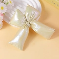 3D metallic champagne gold bow charm with iridescent finish for DIY hair accessories - Light Gold Iridescent