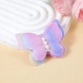 Sparkly gradient purple and blue double-layer butterfly DIY craft accessory with pearls - Purple Blue Yellow Gradient Style (#6)