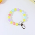 Colorful macaron acrylic beaded charm with silver metal clasp on a clean white background - Mixed Macaron Colors (#2)