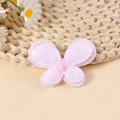 Pink macaron butterfly DIY patch with sparkling glitter and rhinestone centerpiece - Light Yellow