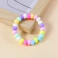 Pulsera bohemia de cuentas de colores dulces con cuentas de resina mate suaves - Macaron Pastel