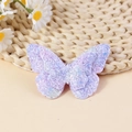 Detalle de una pinza para el cabello de mariposa morada brillante con lentejuelas en paja - Púrpura Claro (#1)