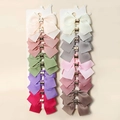 20-piece set of colorful ribbon bow hair clips with gold buckles on display cards - Combination 2