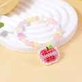 Pulsera de cuentas macaron para niños con un lindo colgante en forma de manzana roja - Colgante de Manzana (#2)