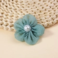 Handmade turquoise tulle flower with central pearl embellishment for hair accessories - Teal (#11)