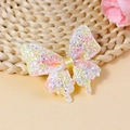 Toppa a farfalla laser glitterata con paillettes rosa e gialle per accessori capelli fai da te - Sfumato Rosa Giallo (#2)
