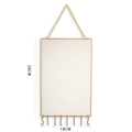 Rectangular golden wire mesh jewelry organizer with hooks and chain, 18x28cm size - WG-002 Vertical Movable Hooks