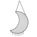 Black crescent moon metal jewelry rack with mesh and hooks for earrings and necklaces - Black Celestial Moon