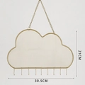 Golden cloud-shaped wall jewelry organizer with metal mesh and hooks 30.5cm - Wg-004 Dense Grid Movable Hook