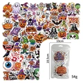 Halloween cartoon stickers set with pumpkin and ghost motifs for water bottle decoration - Holographic Style B (Q30)