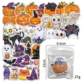 Holographic Halloween sticker set with pumpkin and ghost designs in frosted packaging - 26 Original Holographic Halloween Designs 50 Images (type B) (q32)