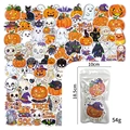Halloween holographic laser stickers pack featuring pumpkins and ghosts in poly bag - Holographic Style A (Q33)