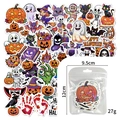 Holographic Halloween sticker set with pumpkin and ghost motifs for party decoration - Holographic Style C (Q28)