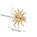 Detail view of 18K gold plated sun-shaped ring with 35mm dimensions and spiral texture - Golden Sun Spiral Radiant Style (G127777)