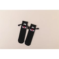 Chaussettes noires magnétiques qui se tiennent la main avec yeux de poupée en 3D - Style Dessin Animé Nez Rouge / Nez rouge