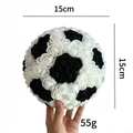Black and white 15cm PE foam rose bear bouquet flower arrangement gift - Soccer Style / Black & White
