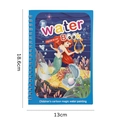Reusable magic water drawing book with blue mermaid cartoon cover for children - Double-coil Thin Mermaid Style (includes Pen + Opp Bag)