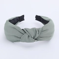 Minimalist sage green wide twisted headband with textured fabric finish for women - 3# Green