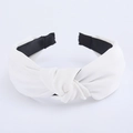 Chic white knotted headband for women featuring premium textured fabric and solid color - 4# White
