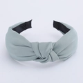 Light blue wide-brimmed knotted headband with fine twill texture and non-slip lining - Sky Blue