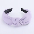 Solid lavender knot headband for women with stylish diagonal twill fabric texture - Light Purple