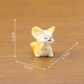 Cute resin fennec fox figurine in beige with winking face for home desktop decor - No.2 Waving Style