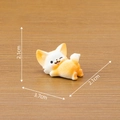 Miniature resin fennec fox figurine in yellow gradient, dimensions 3.7cm length - No.3 Prone Style