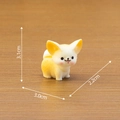 Miniature resin fennec fox figurine in yellow, detailed size 3.1x3.0x2.2cm dimensions - No.4 Standing Style