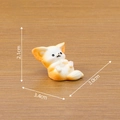 Miniature resin fennec fox figurine in orange and white, lying pose, 3.4cm width size - No.7 Lying Style