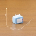 Miniature blue TV resin figurine with cat ears and pink buttons, 2.3cm length size - No.13 Mini TV Accessory