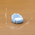 Light blue shell-shaped miniature resin sofa figurine measuring 3.4cm for micro landscapes - No.11 Petal Shaped Sofa