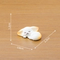Miniature sleeping fennec fox resin figurine in white and orange, size 3.8x2.2x1.2cm - No.9 Sleeping with Eyes Closed Style
