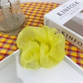 Elastico per capelli LED giallo brillante in organza con texture a rete morbida e lucida - Giallo