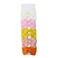 5-piece set of handmade multi-color grosgrain ribbon bow hair clips on display card - Macaron Warm Combo
