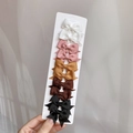 Set of 10 solid color grosgrain ribbon bow hair clips for kids on display card - Classic Multi-Color (Style 2)