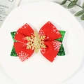 Pince à cheveux de Noël avec nœud flocon rouge et détails dorés scintillants - Style Flocon de Neige Rouge (款式1)